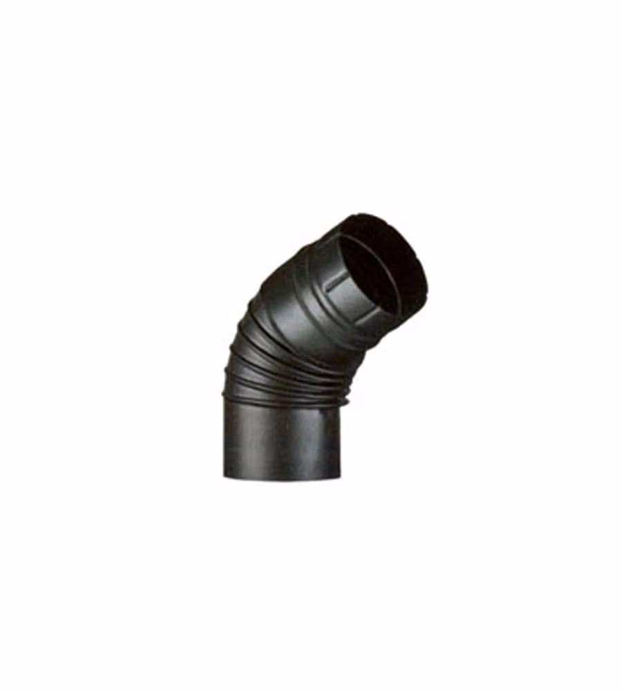 Gomito Smaltato Aperto 65° 15 cm Nero Op Aeternum Ala