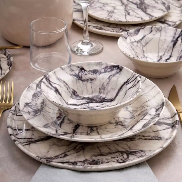 Servizio piatti DMORA in ceramica per 24 persone, multicolore – 1