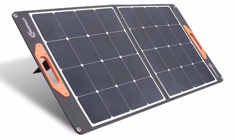 Pannello solare pieghevole Mobisun da 100 W, 18 V, USB-C e USB-A, SunPower, per stazioni di ricarica e campeggio