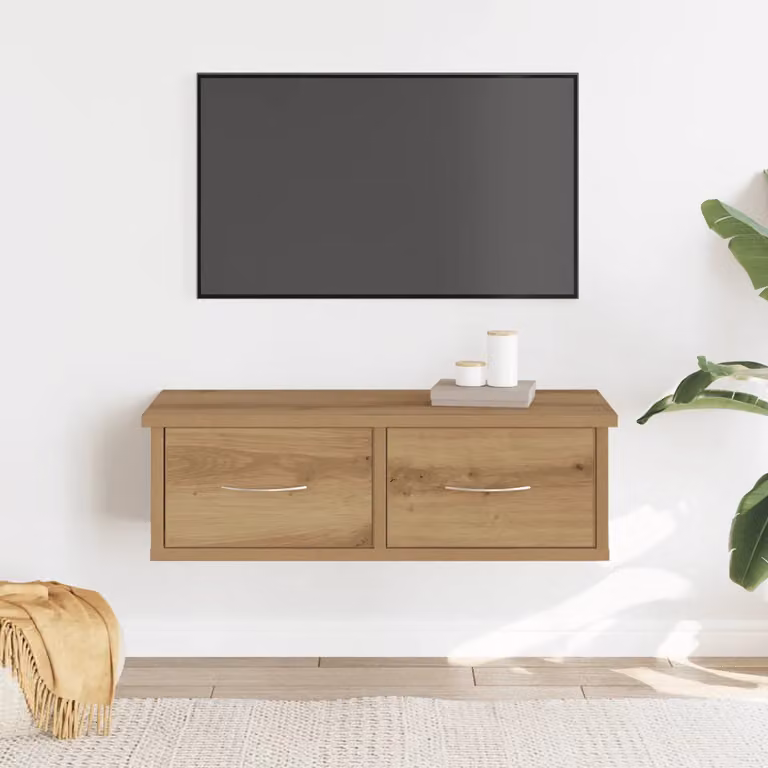 Armadietto a muro vidaXL in legno color rovere marrone, L 60 cm, P 26 cm, H 18,5 cm