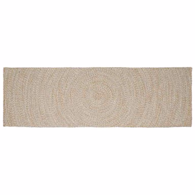 Tappeto da area moderno in juta lavabile vidaXL, colori beige, bianco e marrone, L 80 cm x P 200 cm