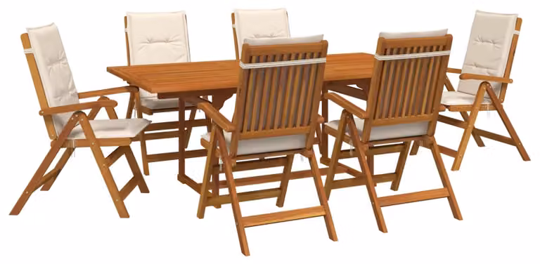 Set da esterno per giardino con ombrellone, composto da 8 pezzi, per 6 persone