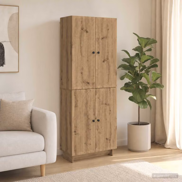 Set di 2 armadi moderni vidaXL in legno ingegnerizzato marrone con ripiani e cassetti per soggiorno o ufficio L/P/H: 90,0 x 34,5 x 66,0 cm