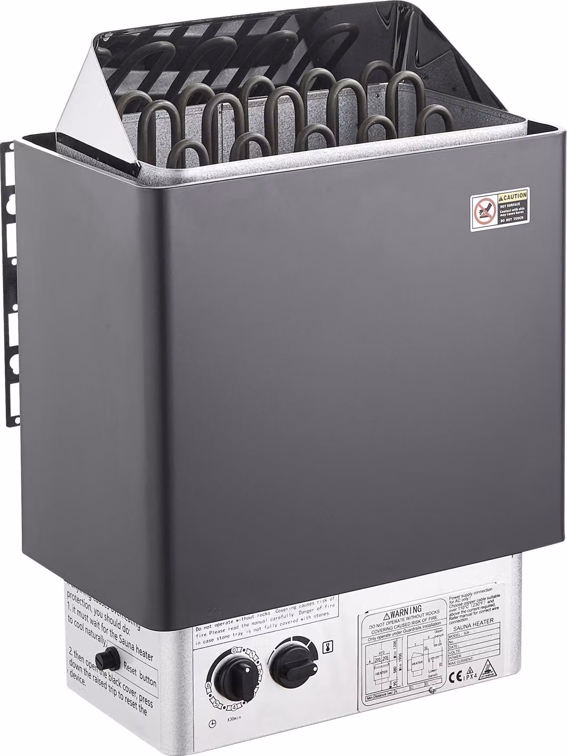 SucceBuy, stufa sauna da 8 kW, 400 V, 3N, riscaldatore portatile per interni ed esterni, con timer a 3 ore, controllo integrato per ambienti da 8-12 m³, adatta per docce spa in hotel, temperatura massima: 110 °C