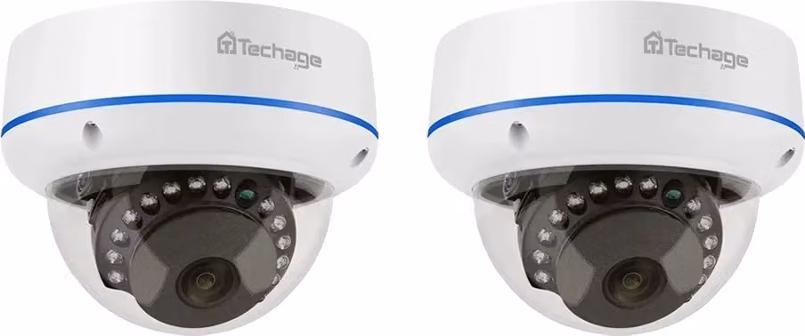 Telecamere di sorveglianza Techage †, risoluzione 4MP e 5MP, design a cupola, 2 pezzi telecamera 5MP