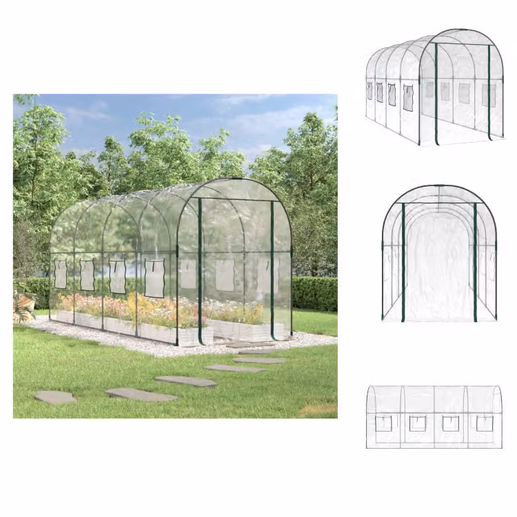 vidaXL Serra trasparente 160x400x190 cm PVC e acciaio - Serre
