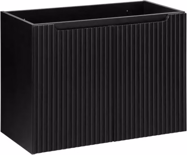 Mobile sottolavabo per bagno Meublorama VANO con 2 ante, nero opaco, da appendere - L: 80 cm, P: 39 cm, H: 57 cm – 1