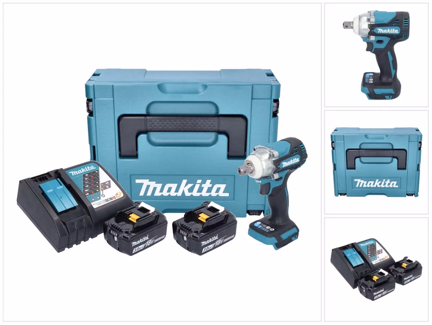 Avvitatore a impulsi a batteria Makita DTW 301 RFJ 18 V 330 Nm 1/2" brushless + 2x batteria ricaricabile 3,0 Ah + caricabatterie + Makpac