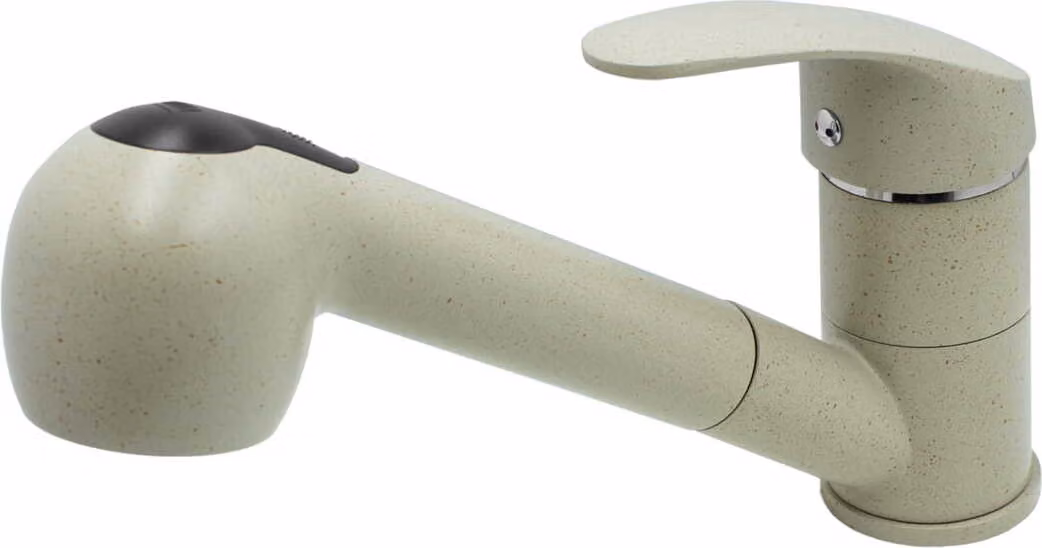 Miscelatore per cucina Miscelatore per lavello Miscelatore estraibile per cucina con spray; beige