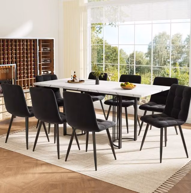 Set da pranzo allungabile con tavolo e 8 sedie