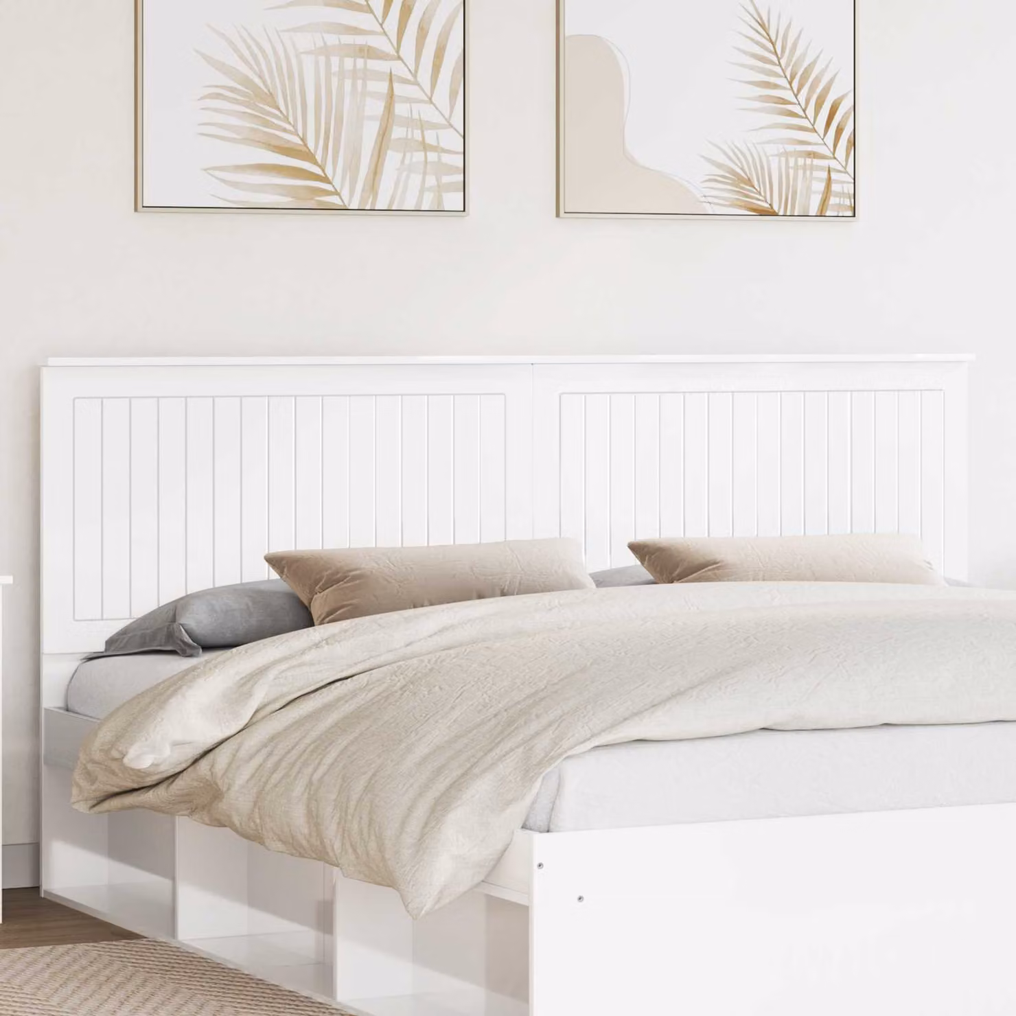 Testiera per letto moderna vidaXL in legno ingegnerizzato bianco lucido