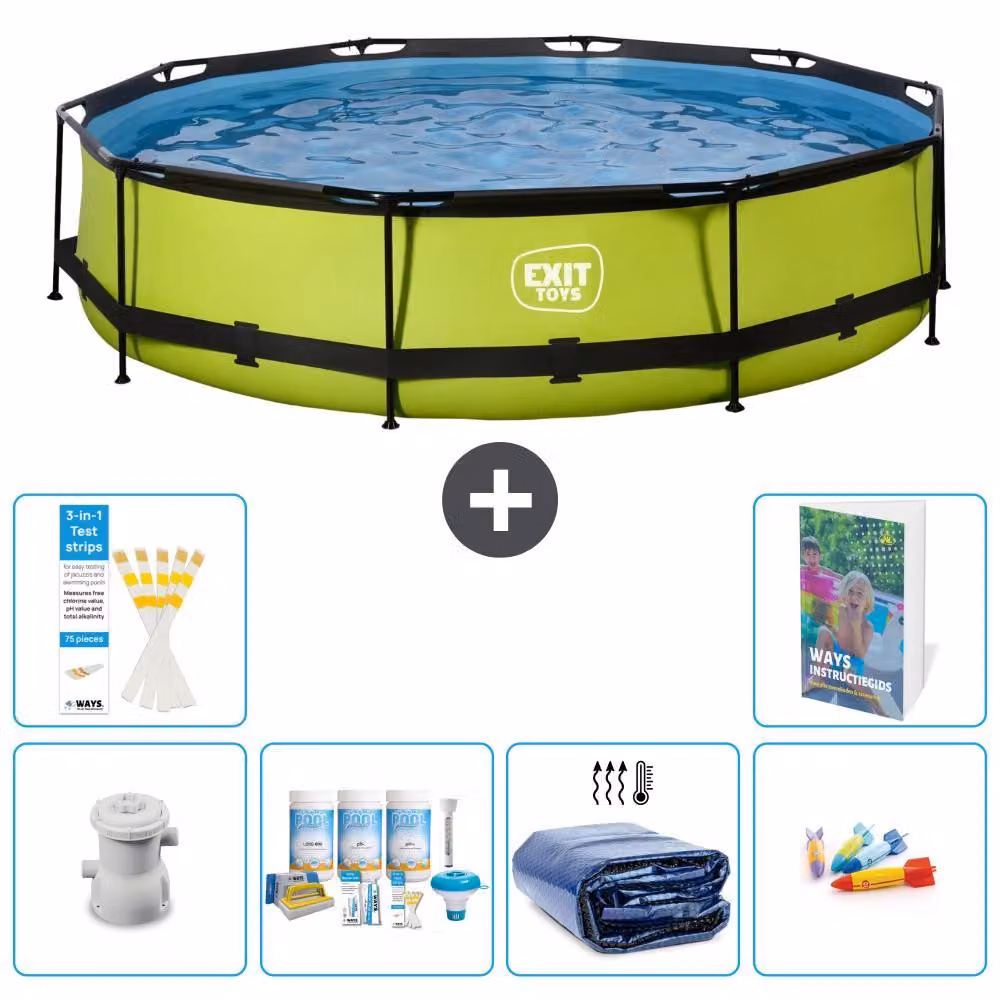 Piscina gonfiabile rettangolare - 360x76 cm - Set da 5 pezzi - Modello S282
