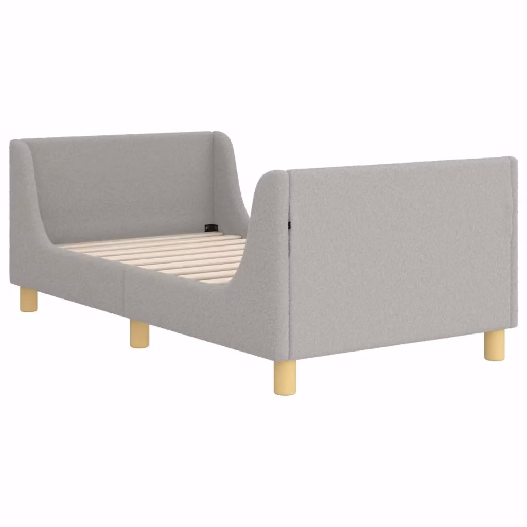vidaXL Struttura letto per bambini moderna in tessuto bouclé grigio, L/P/H: 160 x 80 x 60 cm – 2