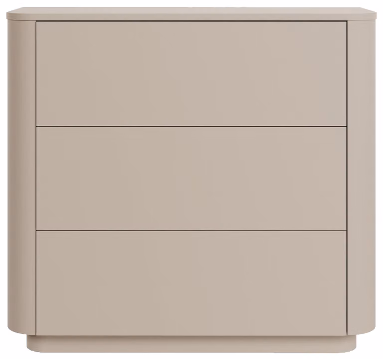 Selsey Luvio - Comodino con 3 cassetti, finitura "cashmere", 100 cm