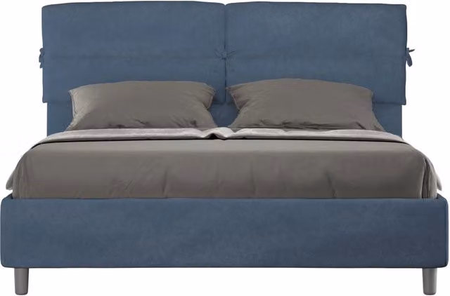 Letto Matrimoniale Moderno GIORDANOSHOP in Legno e Microfibra Blu L: 170 cm, P: 200 cm, H: 110 cm