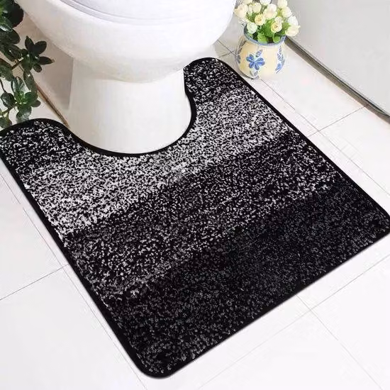 Tappetino antiscivolo per WC in microfibra, lavabile e assorbente, a forma di U, ideale per toilette e bagni