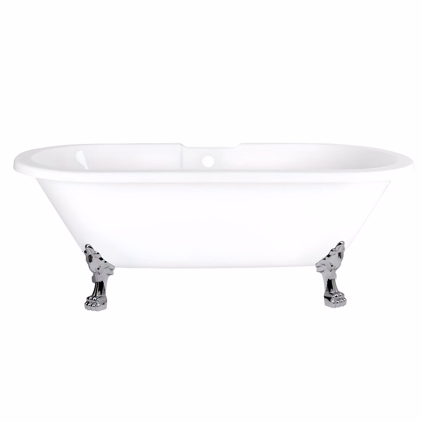 Vasca da Bagno Centro Stanza Classica in Acrilico 1750mm x 770mm - Cromato - Piedini ad Artiglio di Leone