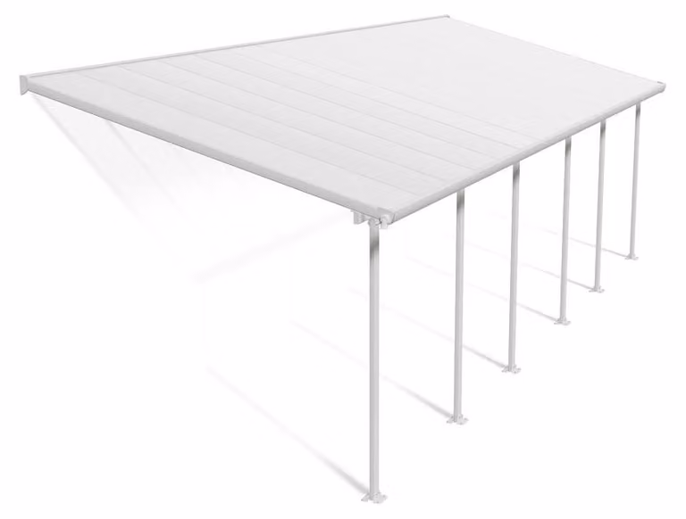 Tettoia per terrazza Palram Feria 3 x 9,15 m bianco/trasparente