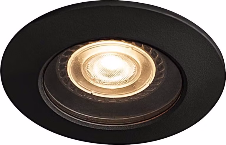 Varu plafoniera da incasso GU10 IP65 nero rotondo