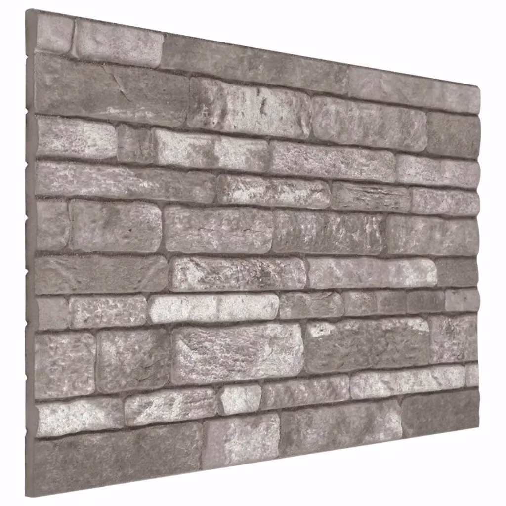 Set di 10 pannelli da parete autoadesivi in schiuma EPS Design In, motivo geometrico moderno, colore Grigio, L: 100 cm x H: 50 cm, modello CFW5986343 – 2
