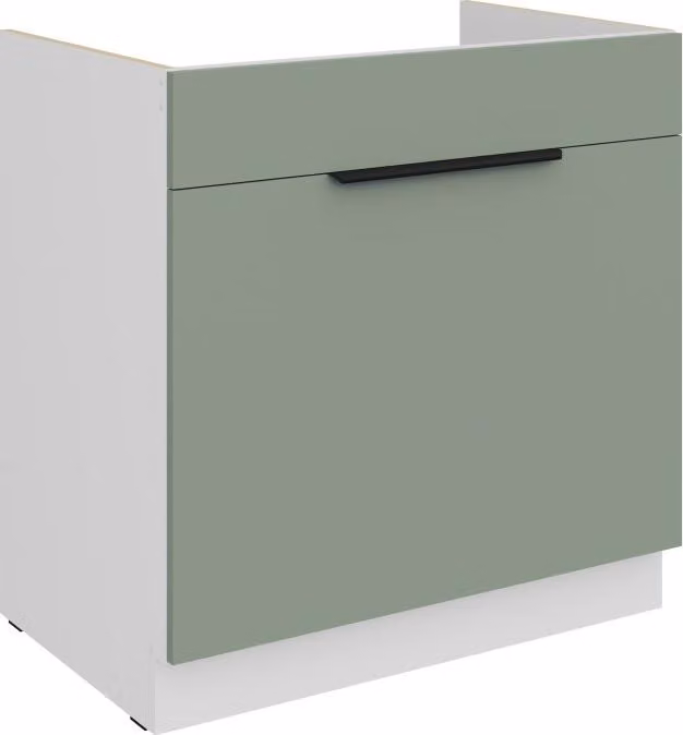 Mobile base per lavello LUNARA - larghezza 80 cm, verde / bianco