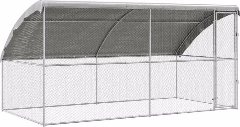 Gabbia per polli 2 pcs Argento 400 x 200 x 200 cm