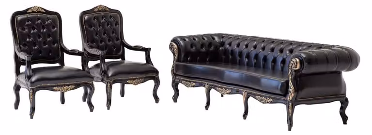 Luxus Chesterfield 3tlg Sofagarniturset Dreisitzer Sessel Relax Couch 3+1+1