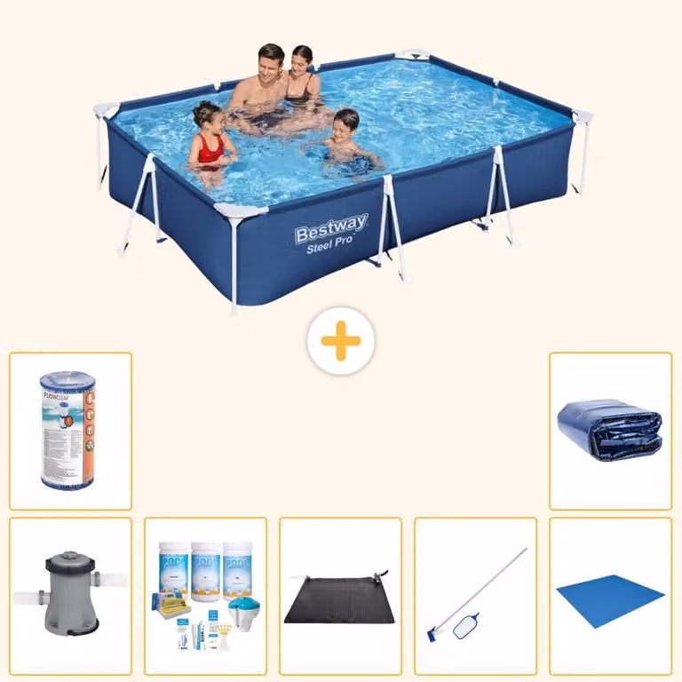 Bestway Steel Pro, piscina rettangolare - 300x201x66 cm - 8 pezzi - Modello S21568