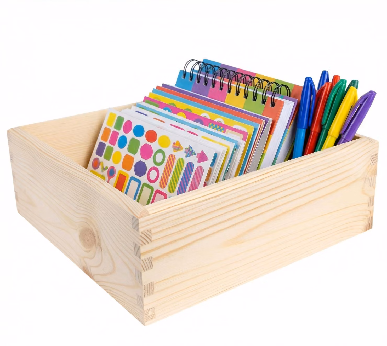 Creative Deco Scatola portaoggetti in legno senza coperchio 25 x 25 x 9 cm