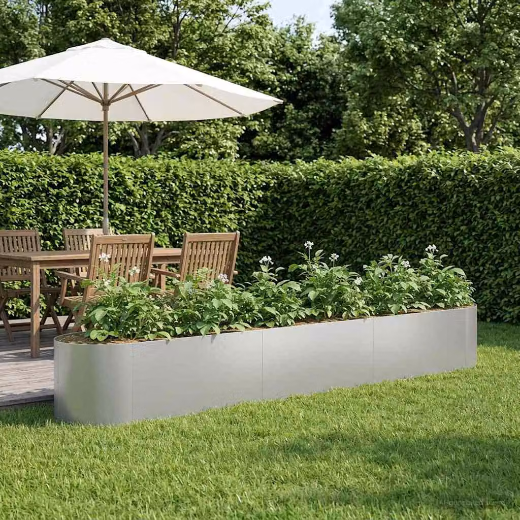Letto rialzato da giardino vidaXL in acciaio zincato grigio L: 300 cm, P: 40 cm, H: 40 cm