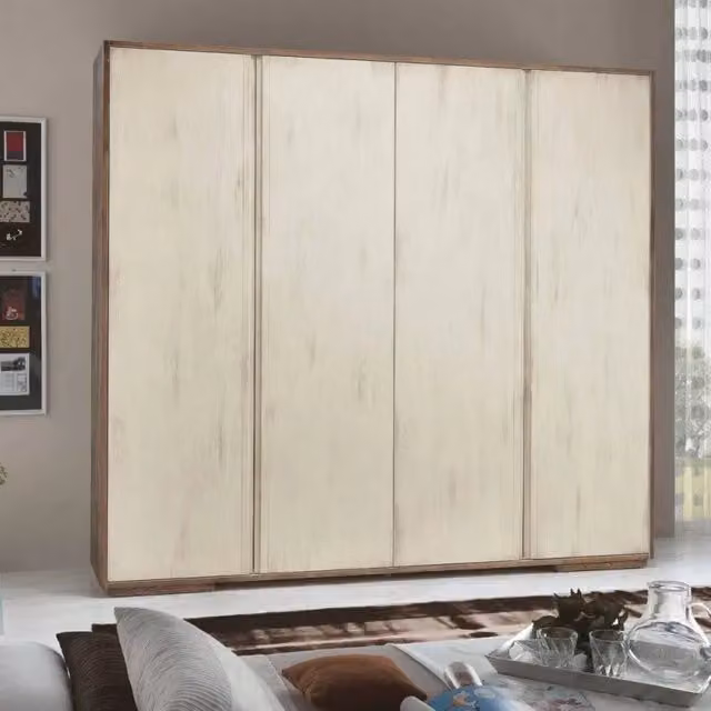 Armadio shabby chic a 4 ante in legno marrone con cassetti integrati MOBILI 2G L: 281 cm, P: 60 cm, H: 256 cm – 1