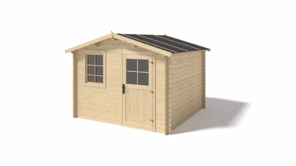 Casetta da giardino in legno ALTANKA modello DOM469 colore naturale con finitura rustica L: 300 cm, P: 235 cm, H: 274 cm – 2