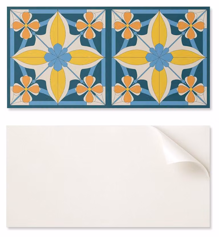 Pannello in vinile autoadesivo con stampa, dimensioni 100 x 50 cm, motivo floreale geometrico