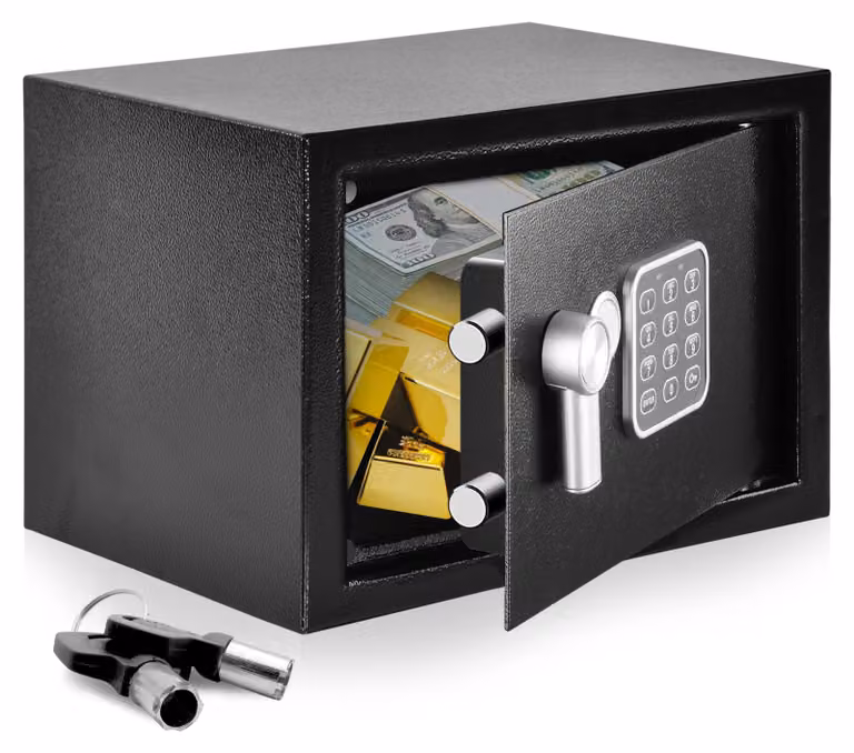 Cassaforte digitale con serratura elettronica a combinazione - 31 x 19,8 x 19,8 cm - Realizzata in lega di acciaio - Adatta per uso domestico e per l'ufficio