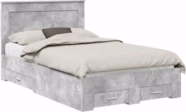 Letto matrimoniale | Letto per adulti | Struttura del letto con cassetto con testiera Legno multistrato