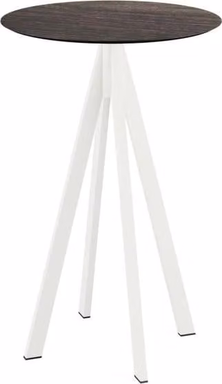 Infinity - Tavolo da bar, struttura bianca + piano in HPL effetto legno sbiancato, Ø70 cm, 1 pezzo