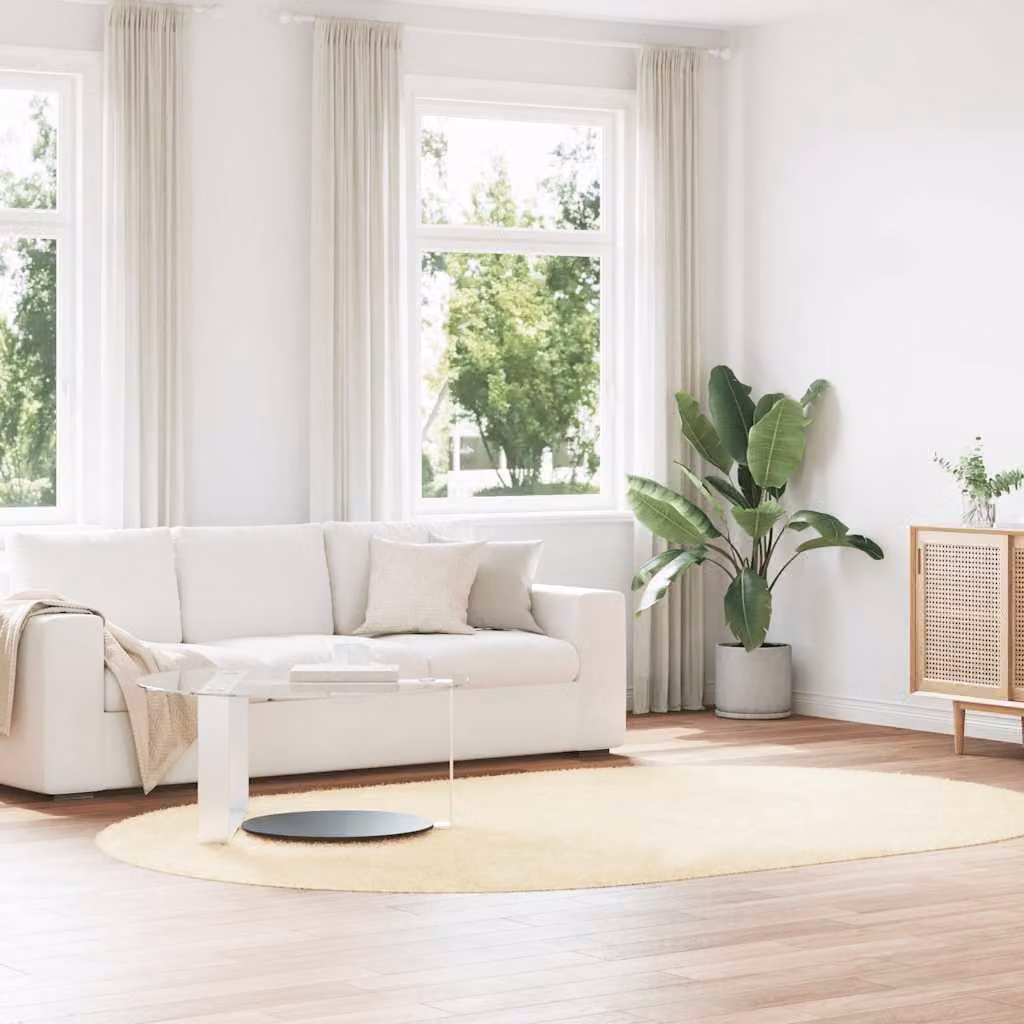 Tappeto Shaggy a Pelo Lungo vidaXL NAVARRA Crema Beige in Poliestere L: 300 cm, P: 200 cm