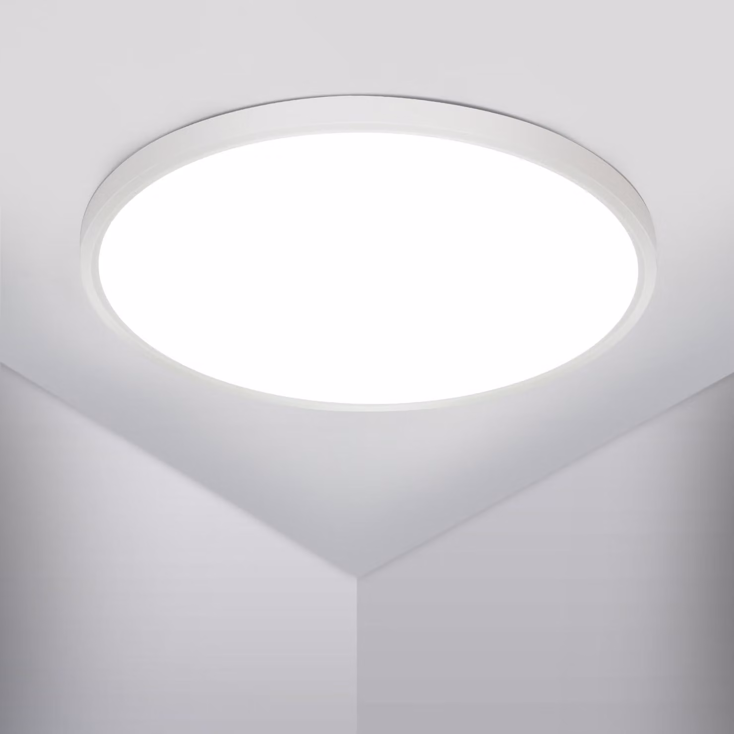 Lampada a soffitto LED Osairous, diametro 50 cm, 42W, design piatto e rotondo, grado di protezione IP44 (resistente all'acqua), luce bianca 6500K, 4800LM, ideale per soggiorno, camera da letto, bagno, cucina e corridoio. Dimensioni: 50 cm, 42W