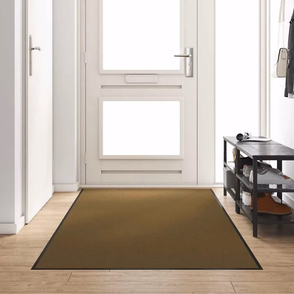 Zerbino rettangolare moderno marrone e nero in poliammide e PVC antiscivolo L: 300 cm, P: 120 cm, H: 1 cm – 2