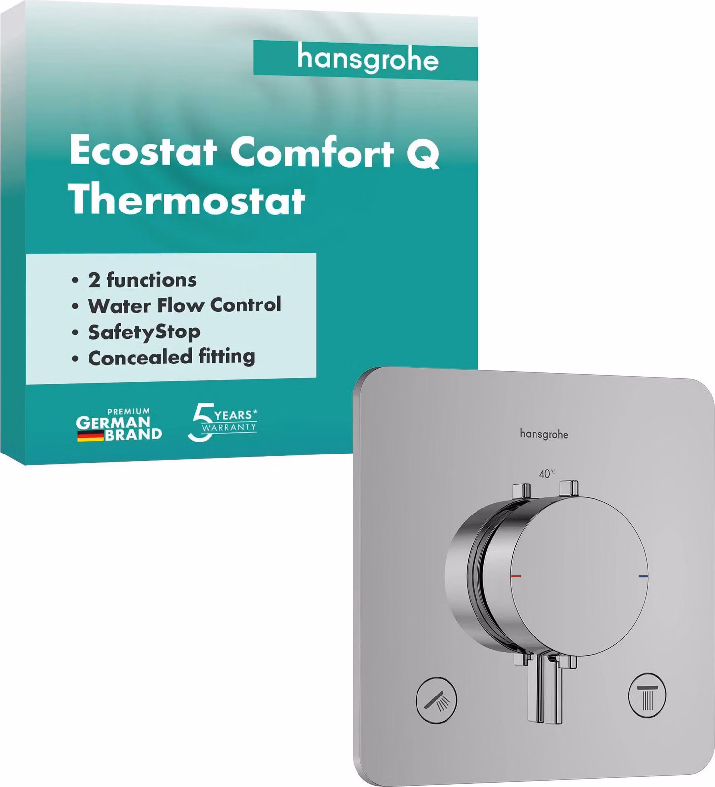 hansgrohe Set finito termostato da incasso Ecostat Comfort Q 2 utenze cromato, 1 pz.
