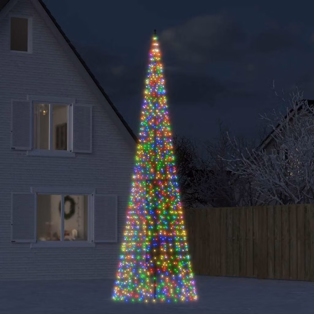 vidaXL Albero di Natale a LED 1534 LED Colorato 500 cm