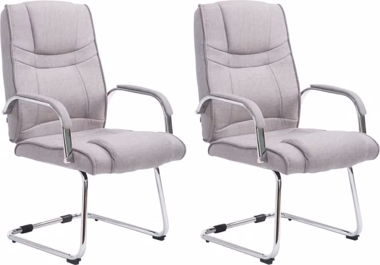CLP Set da 2 poltrone senza braccioli, modello Attila, rivestite in tessuto con struttura in metallo, colore marrone
