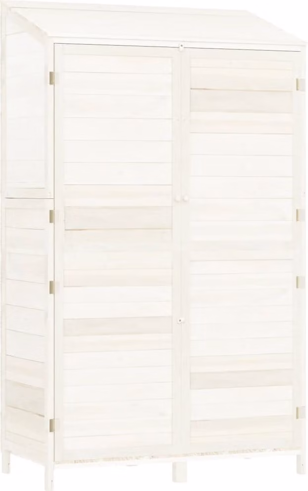 Capanno da Giardino Bianco 102x52x174,5 cm Legno Massello Abete
