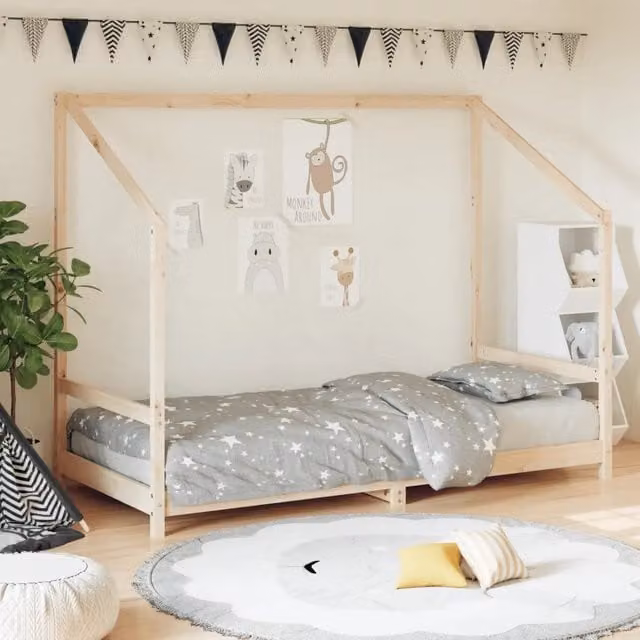 Giroletto per bambini vidaXL in legno massello di pino rustico bianco L/P/H: 205.5 x 90 x 158 cm