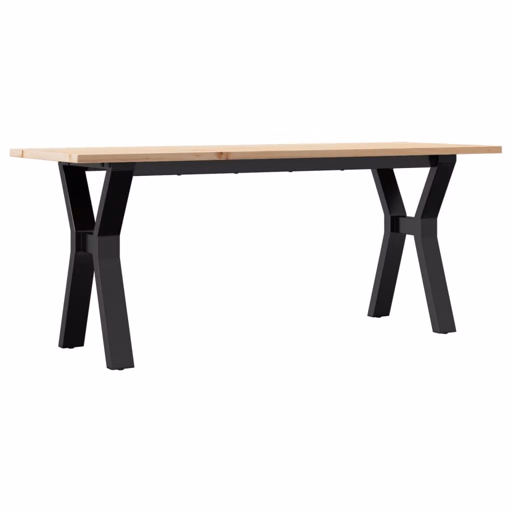 Tavolino Salotto Telaio a Y 110x40x45 cm Legno Pino e Acciaio