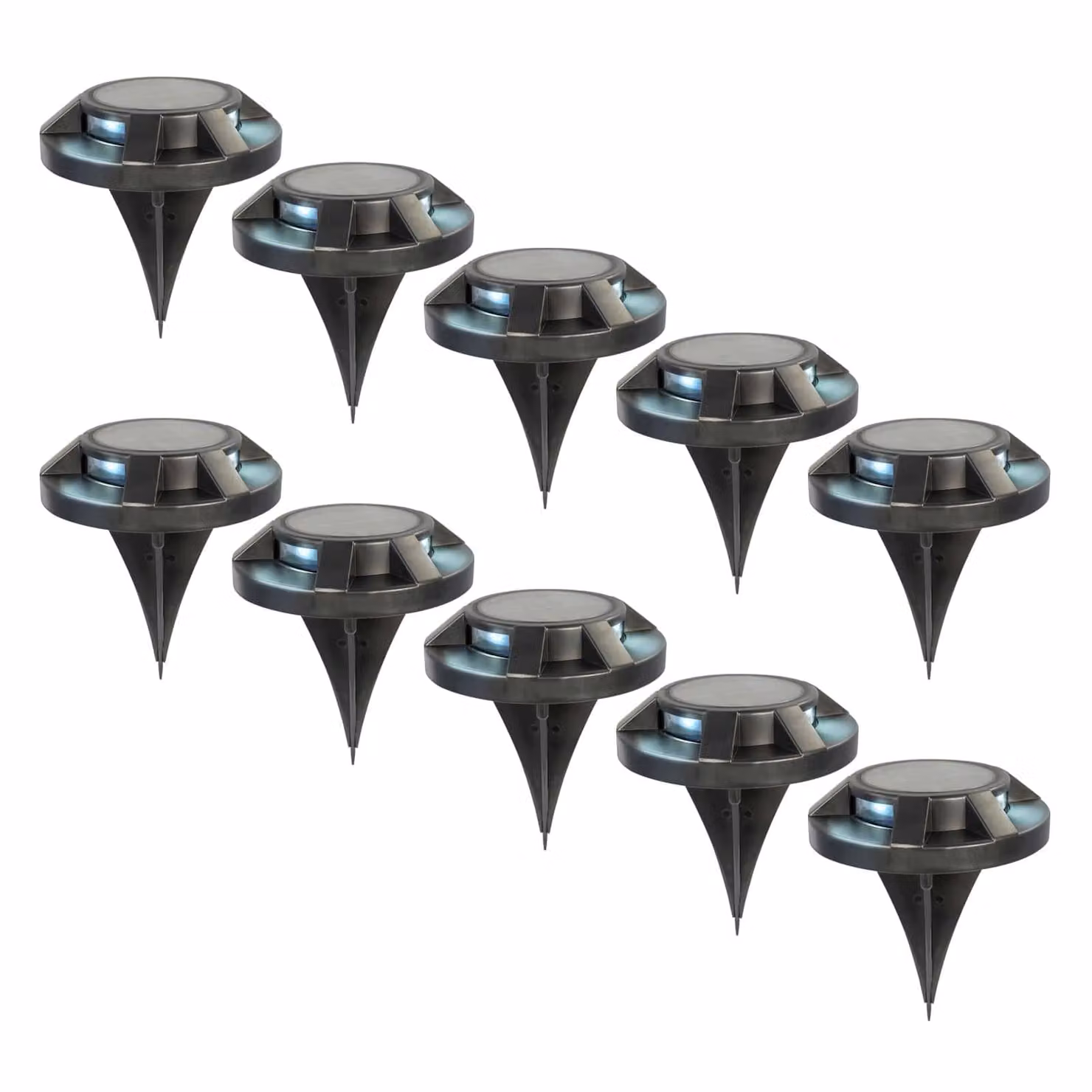Lampada da terra solare a LED GRUNDIG 120 mm, nera, set da 10 pezzi