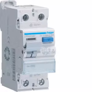 Interruttore differenziale Hager 2 poli, 10 kA, 25 A, 300 mA, tipo A, CFA525D