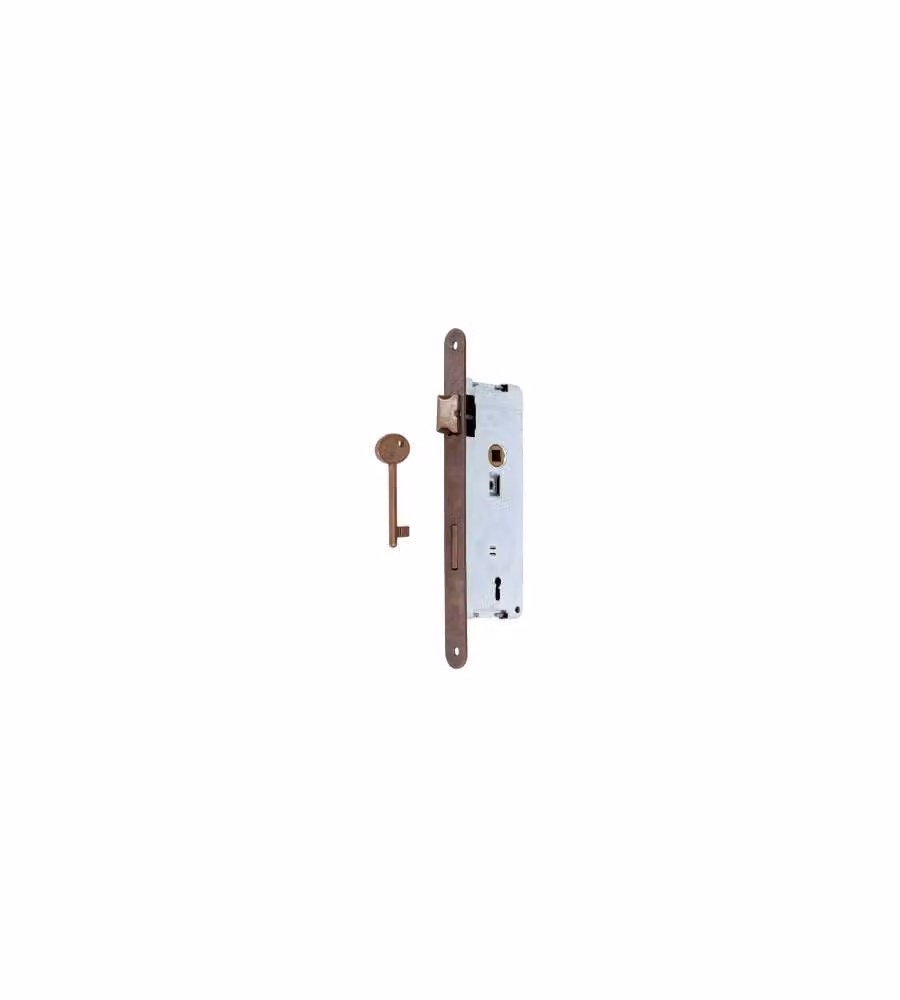 Serratura Patent Bordo Tondo Bronzata Mm.50 Scrocco Centrale