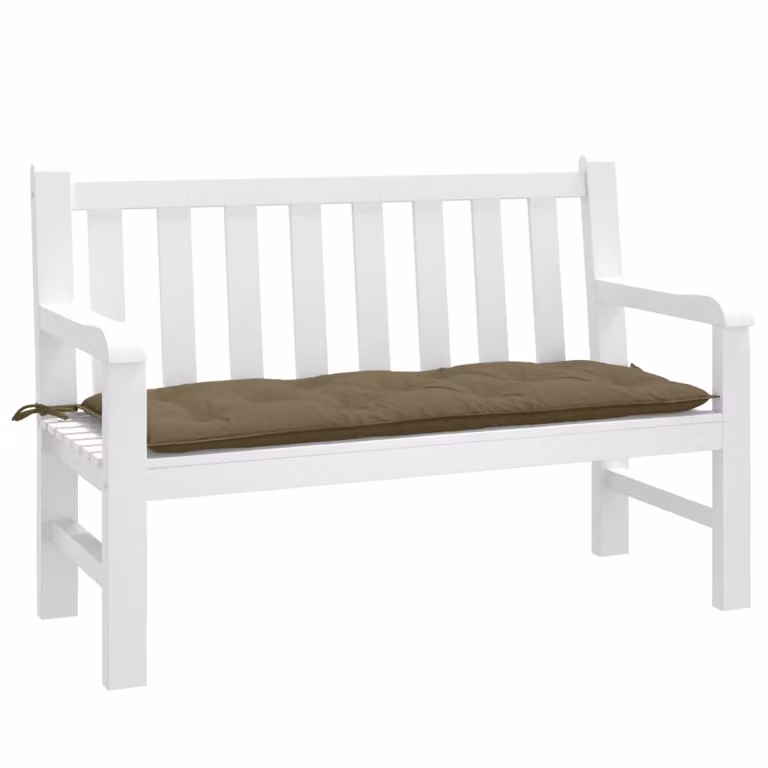 vidaXL Cuscino per Panca da Giardino Tortora Mélange L 120 cm x P 50 cm x H 7 cm