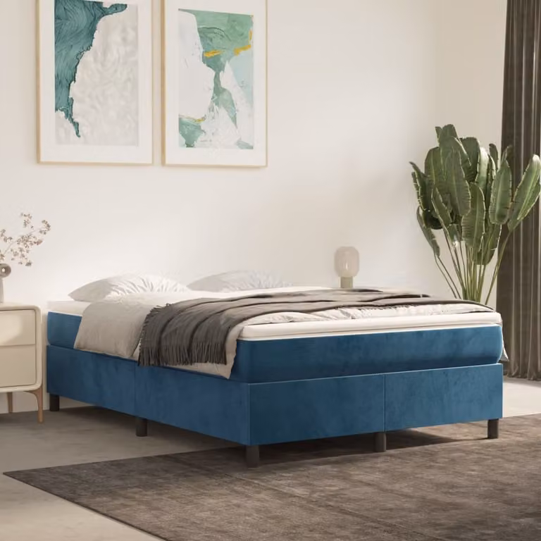 The Living Store rete blu scuro 140x200 cm in velluto